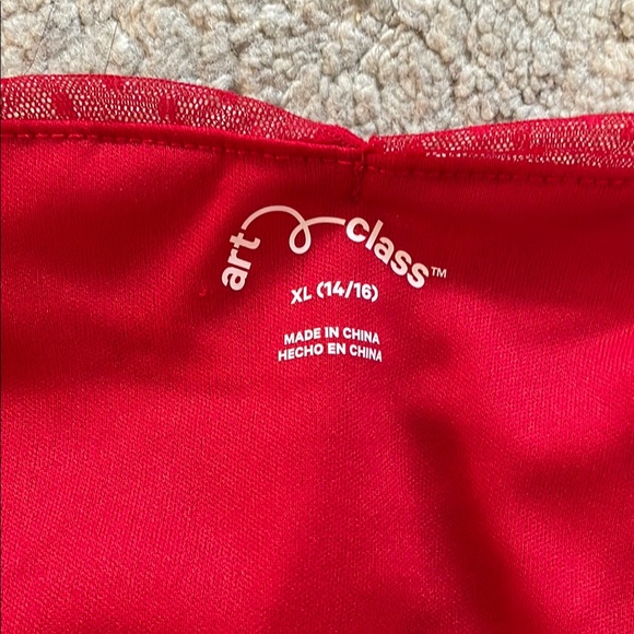 Art Class Red Ruched Puff Sleeve Blouse - Picture 5 of 6